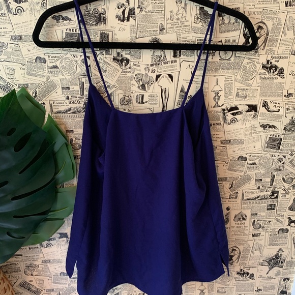 Zara Blue Cami Sleeveless Blouse Top SZ Medium - Picture 5 of 8